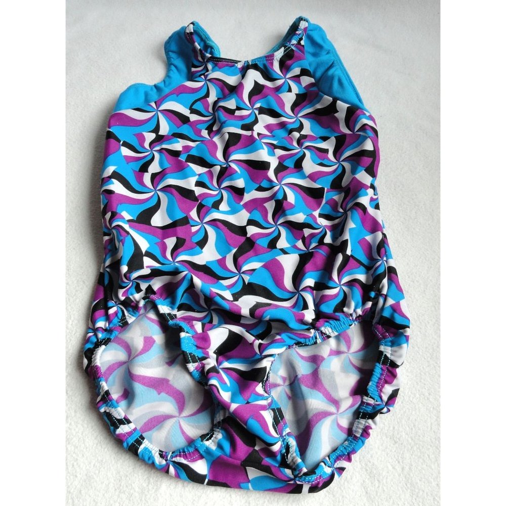 Motionwear Blue ad Purple Swirl Print Leo for Dance/Gymnastics - Girls Size M